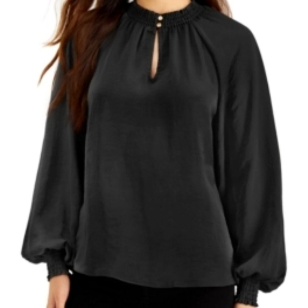 studio jpr Women's Smoked Black Top, Keyhole, Size XL